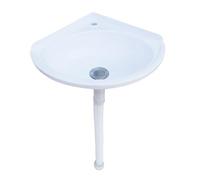 TYTFTDLD Lavandino a Muro in Resina PP Lavabo Triangolare Lavandino Bagno Sospeso Lavapanni per Lavatoio Lavanderia Kit di Scarico e di Fissaggio inclusi-L39.5 x P27.5 x H11cm, Bianco