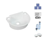 TYTFTDLD Lavello bagno piccolo, lavabo in plastica, mini lavabo con tubo di scarico in acciaio inox, progettato appositamente per piccole dimensioni, pratico lavabo[bianco]
