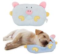 TYTOGE Cuscino a Forma di Animale, Design Simpatico Maiale, 30 Cm (Blu) | Materiale in tessuto resistente, protegge la colonna cervicale, per cani e gatti