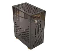 TYTOGE Custodia Mini ITX, Custodia per Computer ITX con Bottoni in Metallo Acrilico Resistente Luce di Raffreddamento a 360 Gradi Portatile 4.3L per Alimentazione FLEX 1U (Nera)