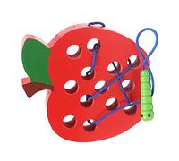 TYTOGE Giocattolo in Legno con Allacciatura, Giocattolo per l'educazione Precoce Ad Alta Resistenza Che Promuove l'esercizio Verme in Legno Mangia di Frutta per Bambini da 1 a 2 Anni (Modello di