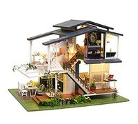 TYTOGE Mini Villa 3D per Casa delle Bambole, Design Romantico | Legno composito, assemblaggio fai-da-te, scala 1:24, promuove la creatività, esposizione domestica, luci a LED incluse