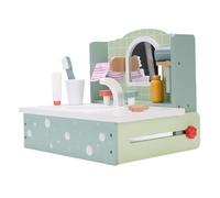 TYTOGE Set da Toeletta in Legno, Design Robusto in Faggio | Compatto e portatile, incoraggia il gioco fantasioso, include accessori, per giochi di ruolo in bagno