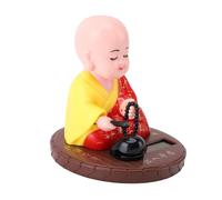 TYTOGE Statuetta del Piccolo Monaco Ad Energia Solare, Ornamento Squisito per il Cruscotto Dell'auto Dai Colori Brillanti con Induzione di Energia Luminosa per L'arredamento