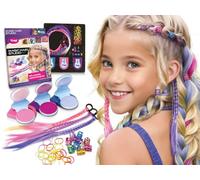 TyToo Magic Hair Studio - Set di gessetti per capelli per ragazze con ciocche di capelli colorate, perline glitterate, elastici per capelli, clip per capelli, set completo per capelli, regalo creativo