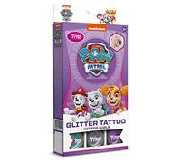TyToo Paw Patrol - Set di tatuaggi glitterati per ragazze, ipoallergenici, realizzati senza esperimenti sugli animali, per 8-18 giorni, tatuaggi temporanei
