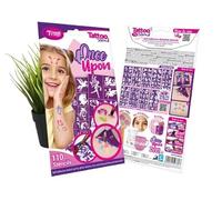 TyToo Set di stencil per tatuaggi glitter, riutilizzabili, per bambini e adulti, design UE, delicato sulla pelle, perfetto per feste, trucco per bambini e body painting (Once Upon)