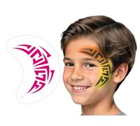 TyToo Stencil per pittura del viso per bambini, riutilizzabili e delicati sulla pelle, stencil per trucco dei bambini, carnevale, Halloween e tatuaggi glitterati (Maori)