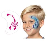 TyToo Stencil per pittura facciale per bambini, riutilizzabili e delicati sulla pelle, stencil per trucco per bambini, carnevale, Halloween e tatuaggi glitterati (scorpione)