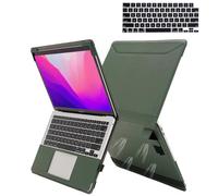 TYTX Custodia con MacBook Pro 14 Pollici Modello A2442 M1 Pro/M1 Max Chip, Custodia in Pelle con Vento e Supporto Funzione e Cover per Tastiera, Verde