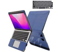 TYTX Custodia con MacBook Pro 14 Pollici Modello A2442 M1 Pro/M1 Max Chip, Custodia in Pelle con Vento e Supporto Funzione e Cover per Tastiera,Blu