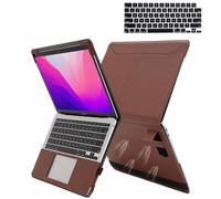 TYTX Custodia con MacBook Pro 14 Pollici Modello A2442 M1 Pro/M1 Max Chip, Custodia in Pelle con Vento e Supporto Funzione e Cover per Tastiera, Marrone