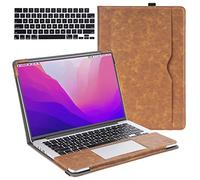 TYTX Custodia con MacBook Pro 14 Pollici Modello A2442 M1 Pro/M1 Max Chip, Custodia in Pelle Protettivo Libro Cover con custodia per tastiera Compatibile per MacBook Pro 14 pollici, Marrone