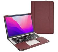 TYTX Custodia Macbook Pro 13 Pollici M2 M1 A2338 A2289 A2251 A2159 A1989 A1708 A1706, Custodia in pelle protettivo Libro Cover Compatibile con MacBook Pro 13 Pollici, Vino Rosso