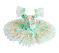 Tytyozay Abito da Balletto per Ragazze, Gonna da Danza Principessa per Bambini con Tulle A Strati Costumi Professionali per Donne Bambini E Ragazze per Compleanno E Spettacolo,Verde,110
