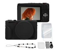 TYUANDOUER Custodia & Kit Pellicola Protettiva per Canon PowerShot G7X Mark III, Custodia Protettiva Morbida Silicone Anti-Graffio Grip Cover con Cinturino da Polso Stile Bracciale & Copriobiettivo