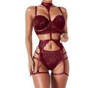 TYUIOP Lingerie Sexy Body Donna Intimo Autoreggenti A Rete Nere Intimo Donna Pizzo Intimo Hot da Donna Coroncina Principessa Lingerie E Sexy Completini Sottoveste Cotone Body Intimo