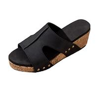 TYUIOP Sandali Comodi Sandali Da Trekking Donna Nero Ciabatte Con Tacco Donna Pantofole Donna Con Tacco Sandali Con Tacco Sandali Donna Estive Con Zeppa Zoccoletti Donna Sandali