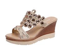 TYUIOP Sandali Con Zeppa Donna Casual Estive Neri Con Cinturino - Punta Aperta Moda Estate 35-41 - Suola Interna