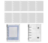 TYUKXJH Carta Per Notebook Copertina In PVC Trasparente 5 Anelli,Fogli A Righe Raccoglitore Fogli Sciolti 10 Pagine - Collezione Artigianato Per Viaggio Strada Auto Aereo Scrapbooking Arte