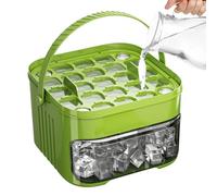 TYUKXJH Macchina Per Ghiaccio Da 50 Cubetti Con Coperchio A Pressione Facile, 15x9,5cm, Doppio Strato, Con Cestello A Spinta E Trazione & Maniglia, Macchina Per Il Ghiaccio Facile Da Pressare,