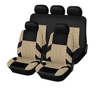 TYUMGXIAO Set Coprisedili Auto per Dacia Spring 2021 2022 2023 2024 2025-, Confortevole Traspirante Tessuto Lavabile Antiscivolo Sedili Protezione Interno Accessori,A/Beige-A/5-seats Full Set