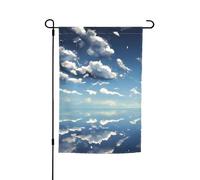 TYUMH Bandiera decorativa da giardino con cielo blu e nuvole bianche, 30,5 x 45,7 cm, per l'uso in cortili, giardini, vasi di fiori e balconi