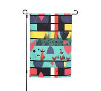 TYUMH Bandiera decorativa da giardino stampata con motivi geometrici, 30,5 x 45,7 cm, per l'uso in cortili, giardini, vasi di fiori e balconi