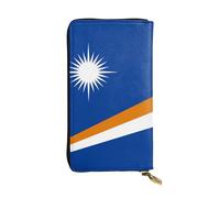 TYUMH Bandiera delle Isole Marshall Stampe Portafoglio lungo in pelle leggera e impermeabile design elegante adatto per regali e uso quotidiano
