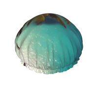 TYUMH Beach Coconut Sunshine Cuffia da doccia con stampa, leggera, elastica, portatile, adatta per il bagno e la cura dei capelli