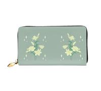 TYUMH Cartone animato gigli bianchi Portafoglio pochette lunga in pelle con 12 slot per carte e 3 tasche piene per contanti, progettato per le donne alla moda.