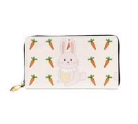 TYUMH coniglio sorridente Portafoglio lungo pochette in pelle con 12 slot per carte e 3 tasche piene per contanti, progettato per le donne alla moda.