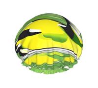 TYUMH Cuffia da doccia stampata con anatra verde, leggera, elastica, portatile, adatta per il bagno e la cura dei capelli