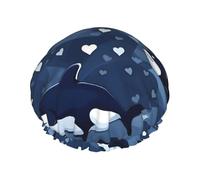 TYUMH Cuffia da doccia stampata con balena blu killer, leggera, elastica, portatile, adatta per il bagno e la cura dei capelli