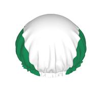 TYUMH Cuffia da doccia stampata con bandiera della Nigeria, leggera, elastica, portatile, adatta per il bagno e la cura dei capelli