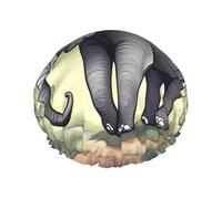 TYUMH Cuffia da doccia stampata con elefante che cammina, leggera, elastica, portatile, adatta per il bagno e la cura dei capelli