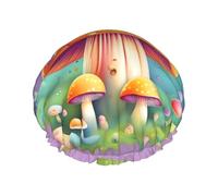 TYUMH Cuffia da doccia stampata con funghi Fantasy Dream, leggera, elastica, portatile, adatta per il bagno e la cura dei capelli
