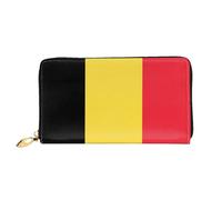 TYUMH Flag of Belgium Portafoglio lungo in pelle con 12 scomparti per carte e 3 tasche piene per contanti, progettato per le donne alla moda.