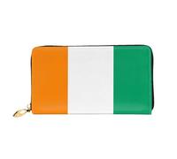 TYUMH Flag of Cote d'Ivoire Portafoglio lungo in pelle con 12 slot per carte e 3 tasche piene per contanti, progettato per le donne alla moda.