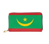 TYUMH Flag of Mauritania Portafoglio lungo in pelle con 12 scomparti per carte e 3 tasche piene per contanti, progettato per le donne alla moda.