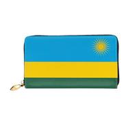 TYUMH Flag of Ruanda Portafoglio lungo in pelle con 12 slot per carte e 3 tasche piene per contanti, progettato per le donne alla moda.