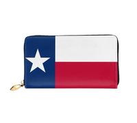 TYUMH Flag of Texas Leather portafoglio lungo pochette con 12 slot per carte e 3 tasche piene per contanti, progettato per le donne alla moda.