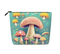 TYUMH Graziosi piccoli funghi Borsa cosmetica in canapa imitazione monostrato, portatile, adatta per la vita quotidiana, i viaggi e le gite.