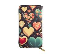 TYUMH Heart Crush Flower Prints Portafoglio lungo in pelle leggera e impermeabile design elegante adatto per regali e uso quotidiano