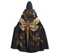 TYUMH Mantello con cappuccio dorato squisito libellula Halloween adulto per Pasqua gioco di ruolo Pasqua