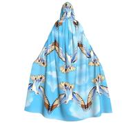 TYUMH Mantello con cappuccio per Halloween Gabbiani in volo Stampe morbide e delicate sulla pelle con tesa larga adatta per feste di Halloween