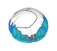 TYUMH oca bianca allarga le ali Cuffia da doccia stampata, leggera, elastica, portatile, adatta per il bagno e la cura dei capelli