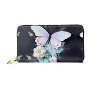 TYUMH Pochette lunga in pelle bianca farfalla con 12 scomparti per carte e 3 tasche piene per contanti, progettato per le donne alla moda.