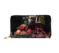 TYUMH Pochette lunga in pelle uva e vino con 12 scomparti per carte e 3 tasche piene per contanti, progettato per le donne alla moda.