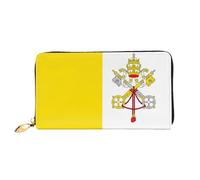 TYUMH Portafoglio lungo in pelle con bandiera del Vaticano con 12 scomparti per carte e 3 tasche piene per contanti, progettato per le donne alla moda.
